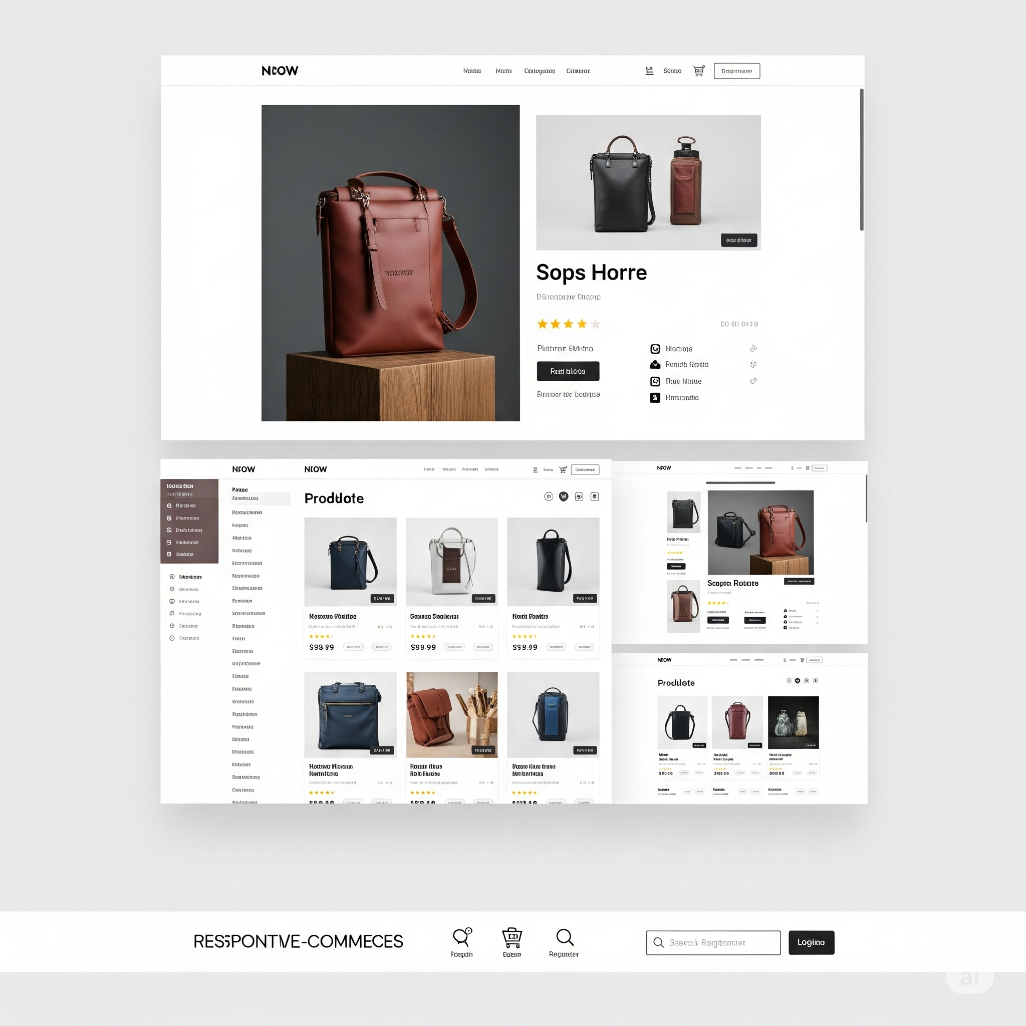 Lifestyle product and bag e-commerce website template
